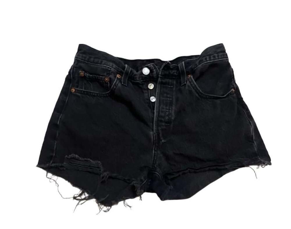 Levi's 501 Original Cut-Off Shorts Size W27 Black Denim